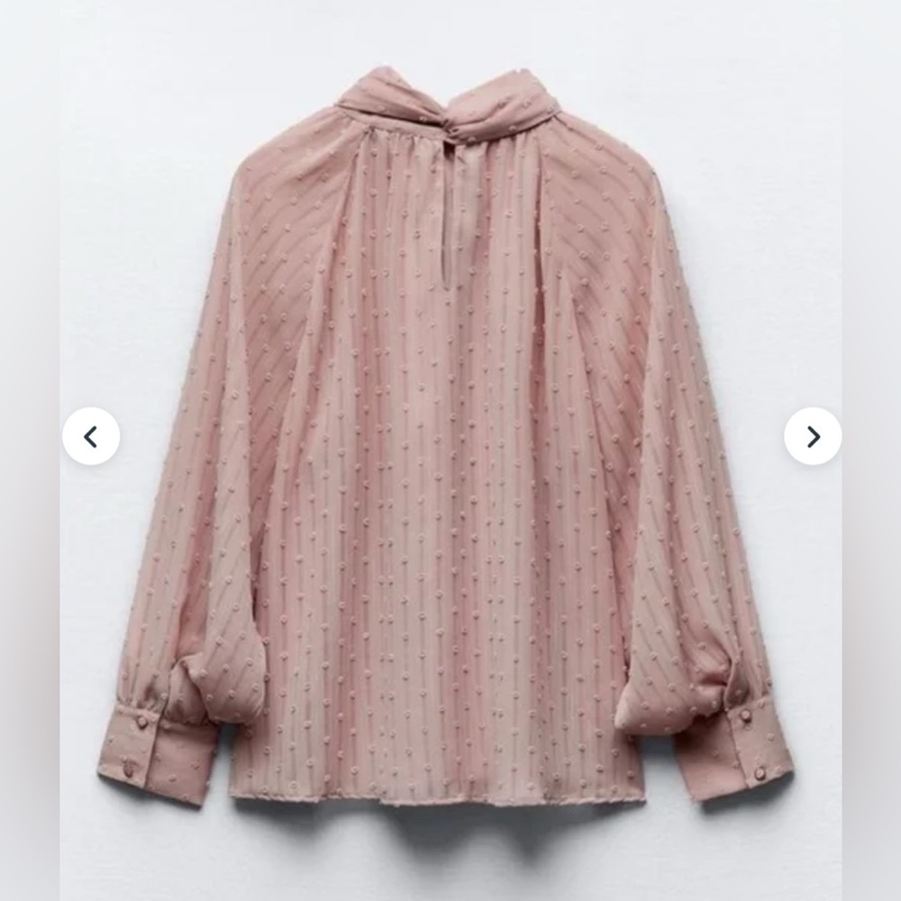 Zara pink chiffon women’s blouse size small NWT